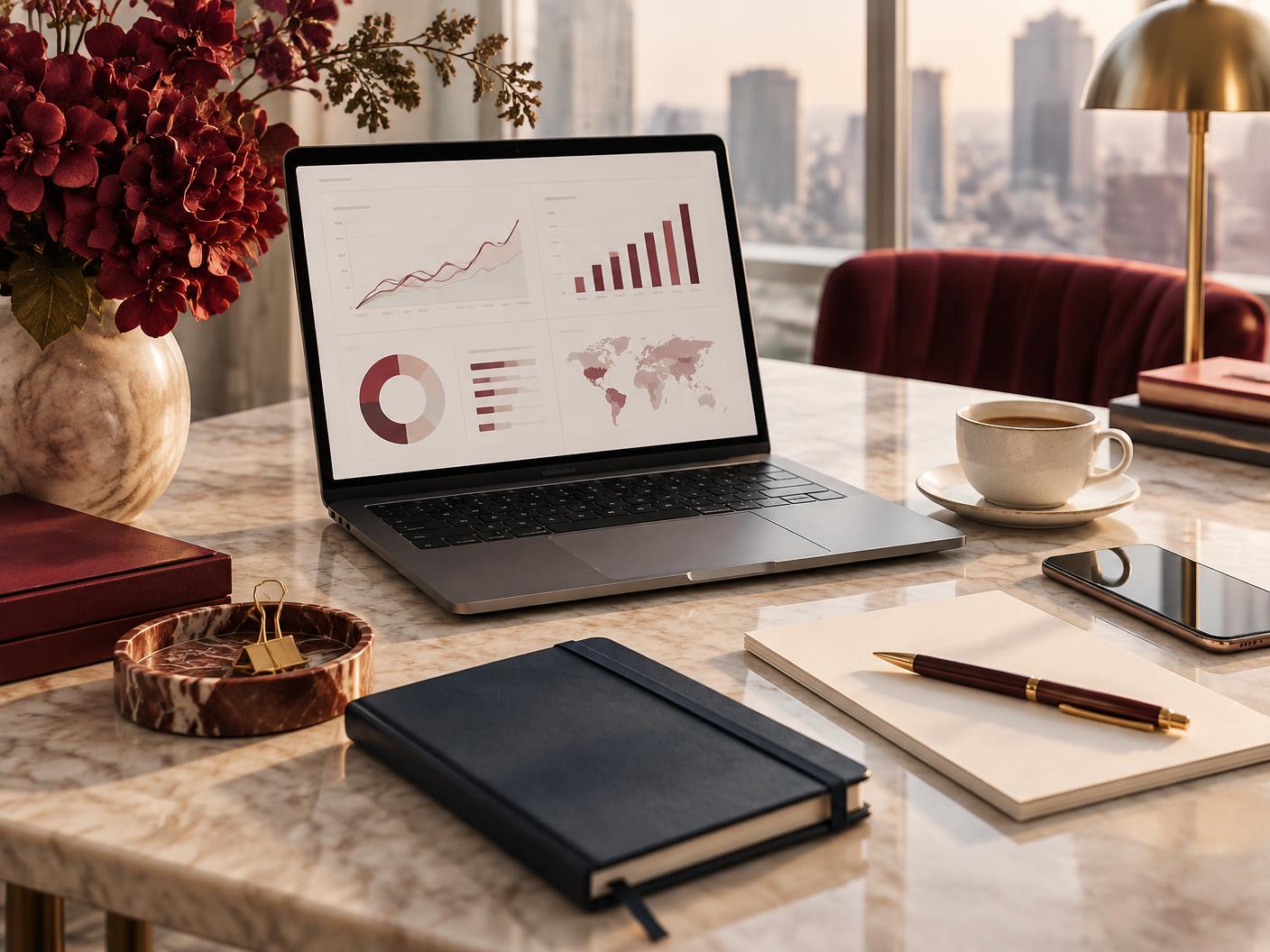 Digital marketing planning on a desk